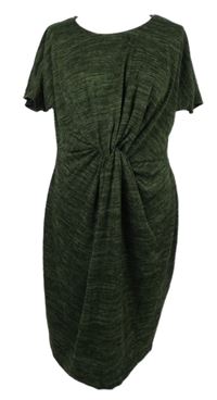 Dámské khaki melírované svetrové šaty s řasením Dorothy Perkins 