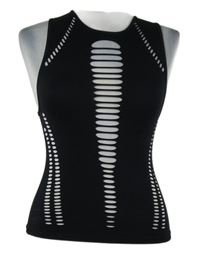 Dámský čený elastický crop top s průstřihy FB Sister 