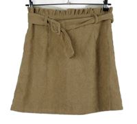 Dámská béžová manšestrová sukně s páskem Shein 