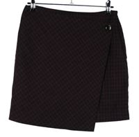 Dámská černo-růžovo-fialová kostičkovaná zavinovací sukně Next 