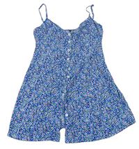 Modré květinové lehké šaty 