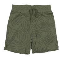 Khaki bavlněné kraťasy s listy zn. Primark