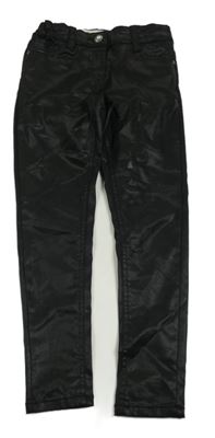 Černé lesklé slim kalhoty Dunnes