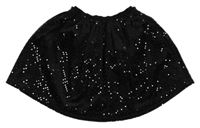 Černá sametová puntíkatá sukně Little kids