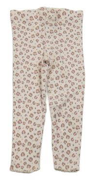 Světlerůžové žebrované legíny s flíčky F&F