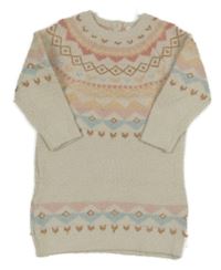 Béžové pletené šaty se vzorem Next