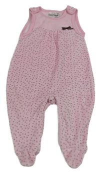 Světlerůžové květinové sametové dupačky Ergee