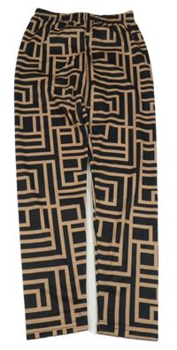 Hnědo-černé vzorované legíny Shein