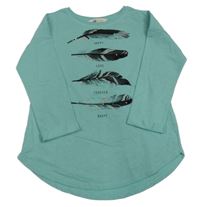 Modrá lehká mikina s pírky H&M