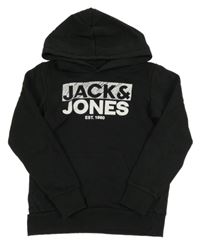 Černá mikina s logem a kapucí Jack & Jones
