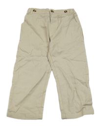 Světlebéžové plátěné kalhoty 