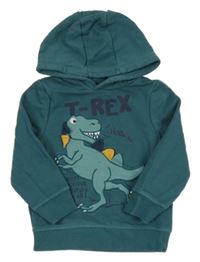 Petrolejová mikina s dinosaurem a kapucí C&A