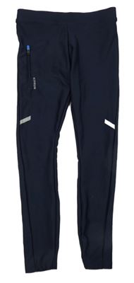 Tmavomodré elastické sportovní legíny Decathlon