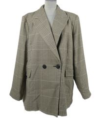 Nové - Dámský smetanovo-hnědo-černý kostkovaný blejzr Dunnes