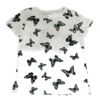 Bílé tričko se třpytivými motýly C&A