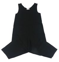 Černý žebrovaný culottes overal s kapsami Zara