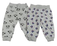 2x šedé tepláky s Mickeym Disney