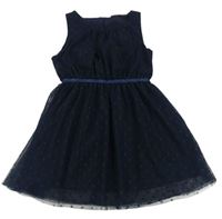 Tmavomodré puntíkaté tylové šaty Name it