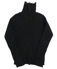 Černý žebrovaný svetrový rolák Next