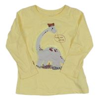 Vanilkové triko s dinosaurem Name it