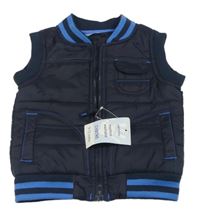 Nové - Tmavomodrá šusťáková zateplená vesta Cherokee