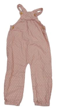 Světlerůžové puntíkaté laclové manšestráky Pep&Co