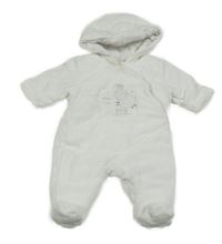 Bílá sametová zateplená kombinéza s ovečkou a kapucí Mothercare