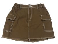Hnědá riflová cargo sukně H&M