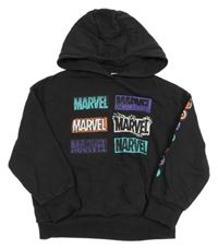 Černá mikina s potiskem a kapucí Marvel