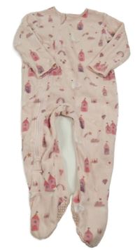 Světlerůžový fleecový overal s hrady dunnes