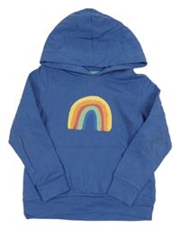 Modrá mikina s duhou a kapucí Lily & Dan