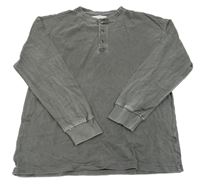 Tmavošedé triko s knoflíky Zara