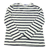 Bílo-tmavomodré pruhované triko M&S