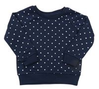 Tmavomodrá mikina se srdíčky Primark