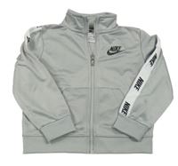 Světlešedo-bílá propínací sportovní mikina s logem Nike