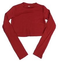 Červené crop triko H&M