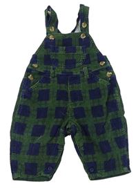 Tmavmodro-zelené kostkované laclové kalhoty Mothercare