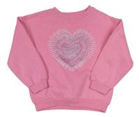 Růžová mikina se srdíčkem zn. Primark