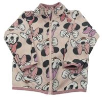 Světlerůžová fleecová propínací mikina s Minnií zn. Disney