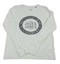 Bílé triko s logem Jack & Jones