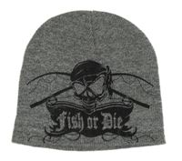 Šedá pletená čepice s lebkou Beechfield 