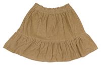 Béžová manšestrová sukně F&F