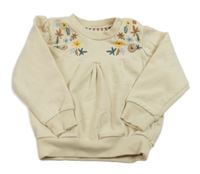 Béžová mikina s kytičkami Lucky kid