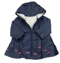 Tmavomodrý nepromokavý kabát s rybičkami a kapucí Catimini