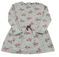 Šedé teplákové šaty s jednorožci Dopodopo