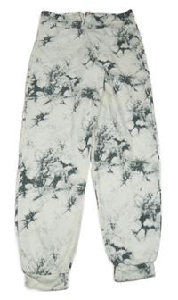 Bílo-šedé batikované tepláky F&F