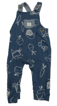 Tmavomodré laclové tepláky s obrázky George 