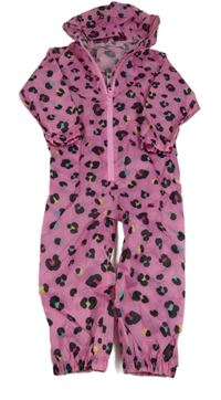 Růžová šusťáková kobminéza se vzorem a kapucí Dunnes