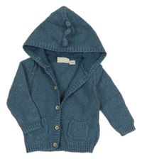 Modrý propínací svetr s kapucí Lupilu