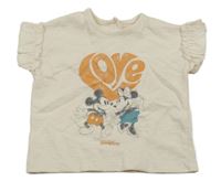 Smetanové tričko s Mickeym a Minnií George